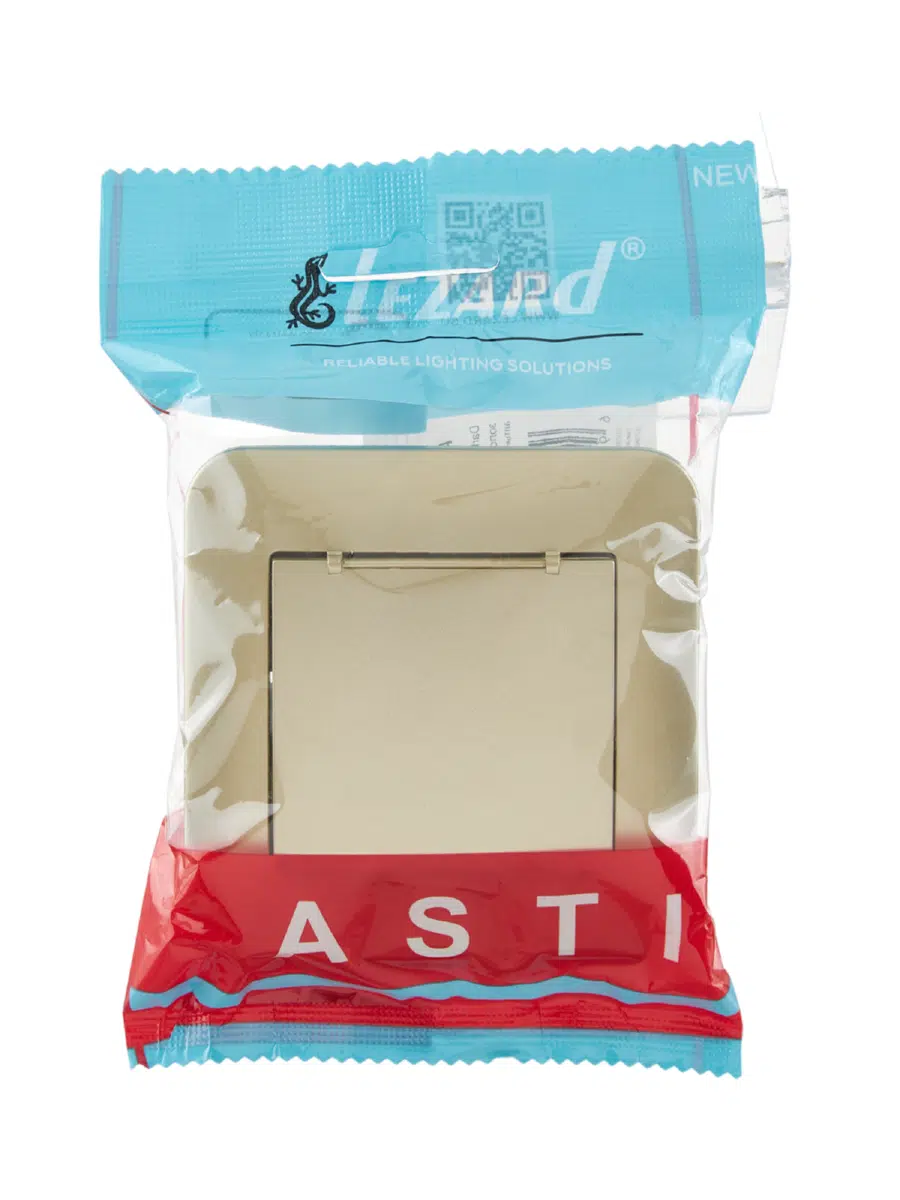 ASTI Розетка с/з с крышкой ПБТ золото LEZARD 7081-3636-123B - Вид №5