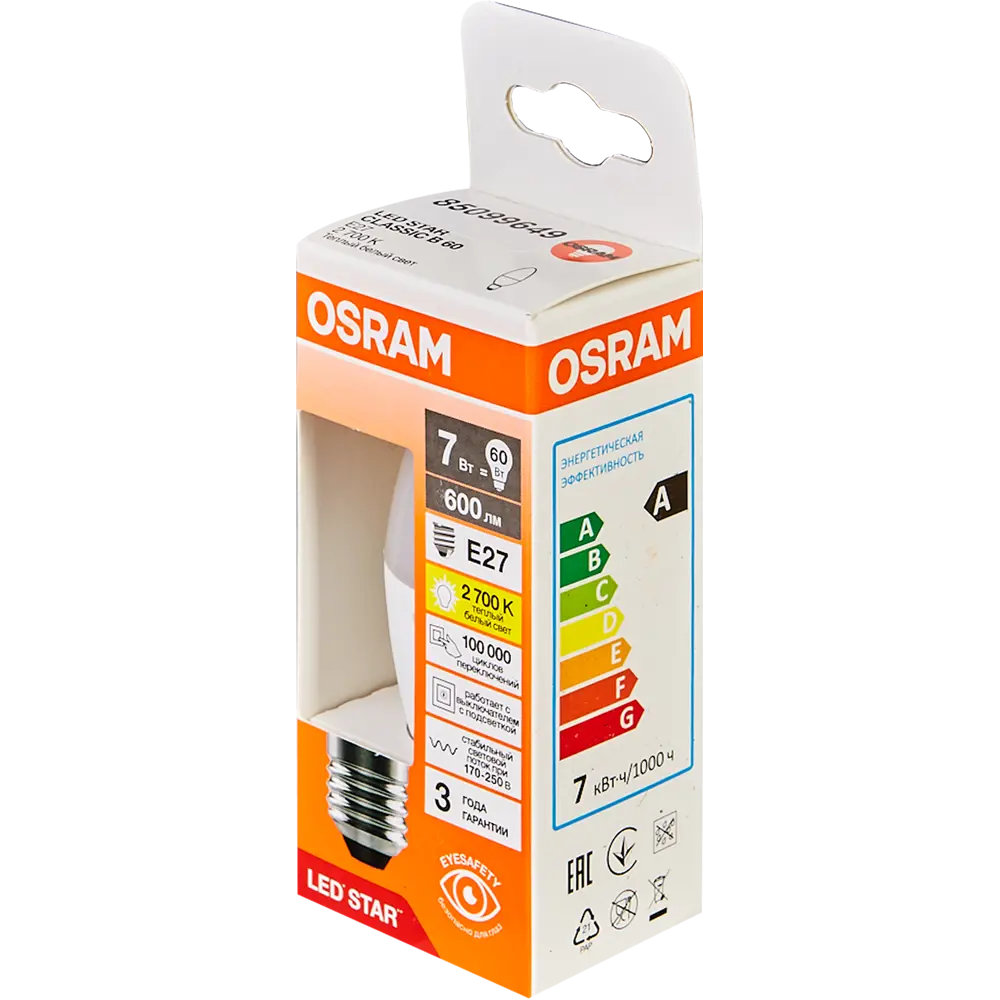 Светодиодная лампа OSRAM свеча 7Вт для уличных гирлянд 85099649 STLM-0904988 - Вид №3