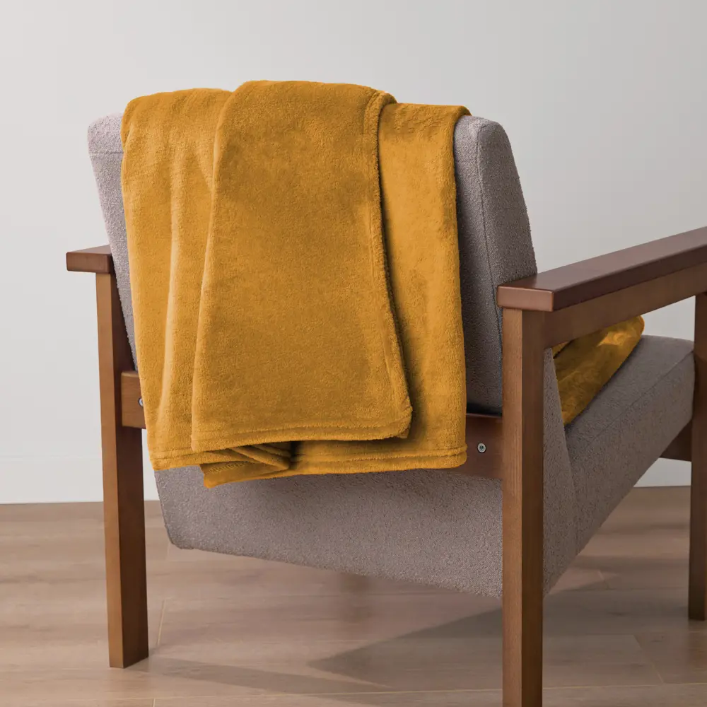 Плед KREAFORTA Flandria 200x220 см микрофибра цвет горчица STLM-2061751