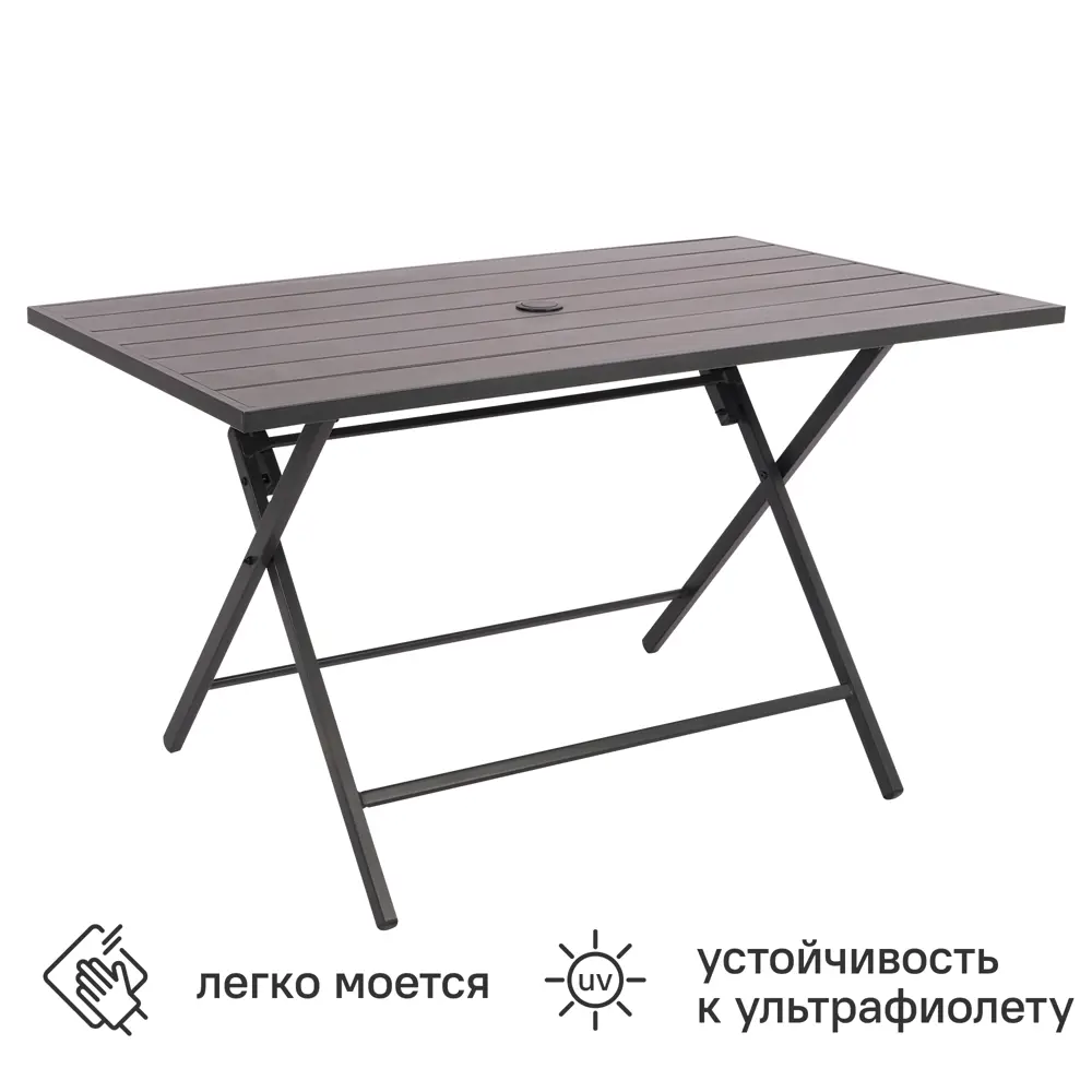 Садовый стол нераздвижной складной BEGINIA Lama 122x76x72 см сталь серый STLM-2114191 - Вид №3