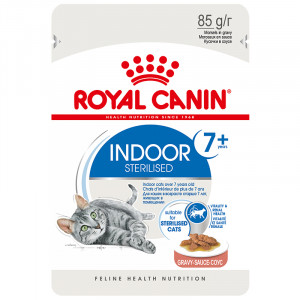 ПР0052024*12 Корм для кошек Indoor 7+ для домашних старше 7 лет (соус) пауч 85г (упаковка - 12 шт) ROYAL CANIN