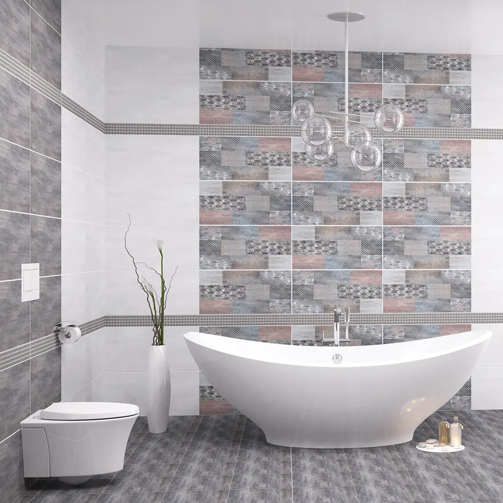 Плитка настенная Azori Pandora Grafit Orient 31.5x63 см 1.59 м² бетон цвет графит STLM-2103024 - Вид №4