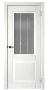 84761653 Дверь межкомнатная остеклённая с замком и петлями в комплекте Эколайн 2 60x200 см МДФ цвет белый STLM-0054793 Santreyd