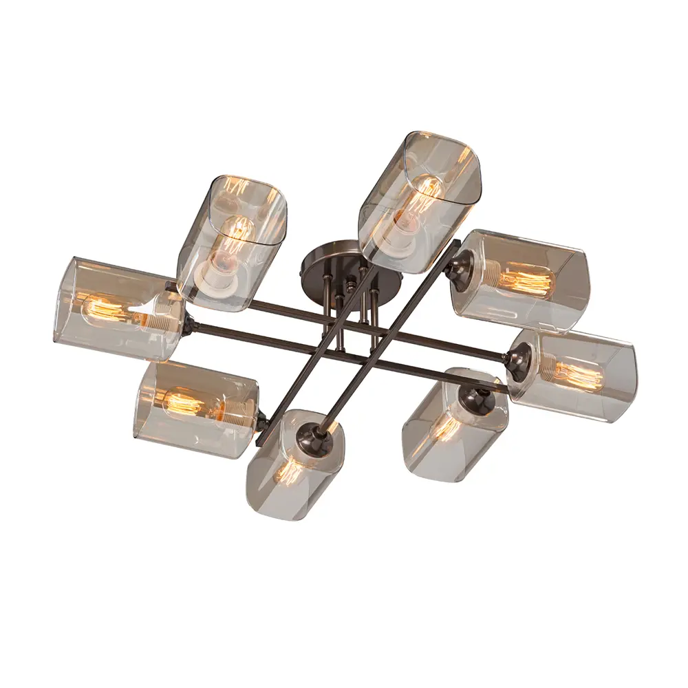 Люстра потолочная Vitaluce Гренада 8 ламп 24м² E27 цвет коньячная бронза темная STLM-2032351