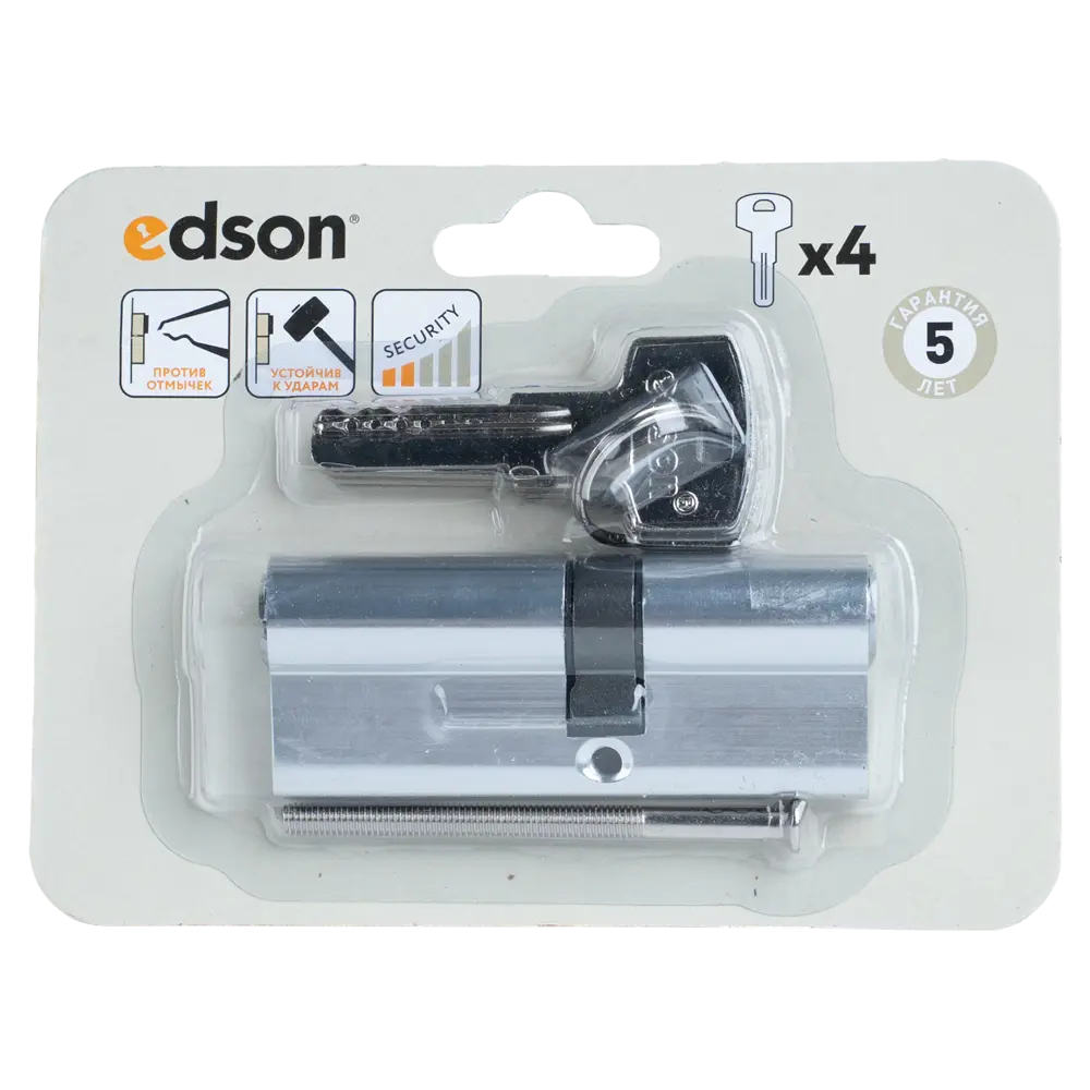 Цилиндр EDS-CYL 35x45 мм ключ/ключ цвет хром EDSON STLM-2076725 - Вид №4