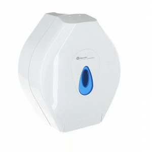 BTN101 Держатель рулона туалетной бумаги TOP MAXI, пластик АБС, белый, синее окошко Merida