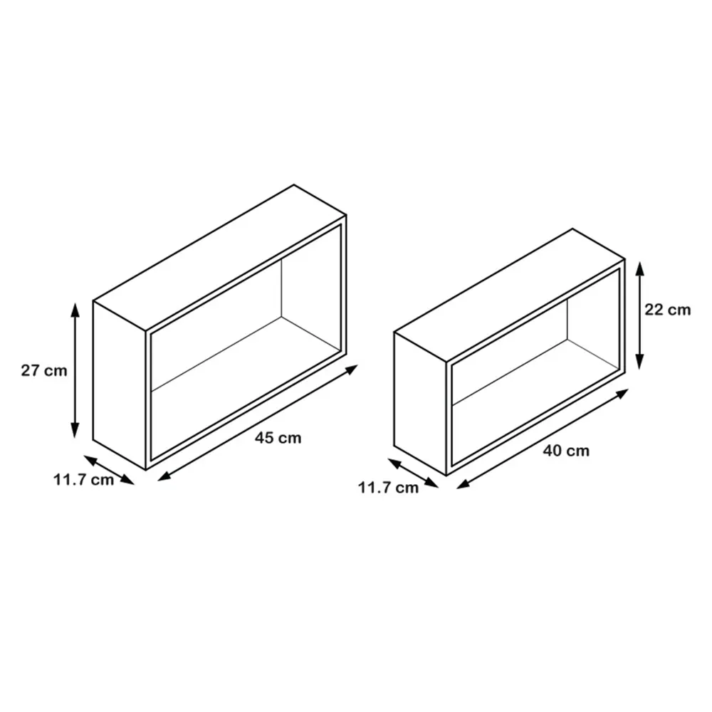 Набор настенных полок Spaceo 45x27 см/40x22 см МДФ цвет белый 2 шт STLM-2128450 - Вид №5