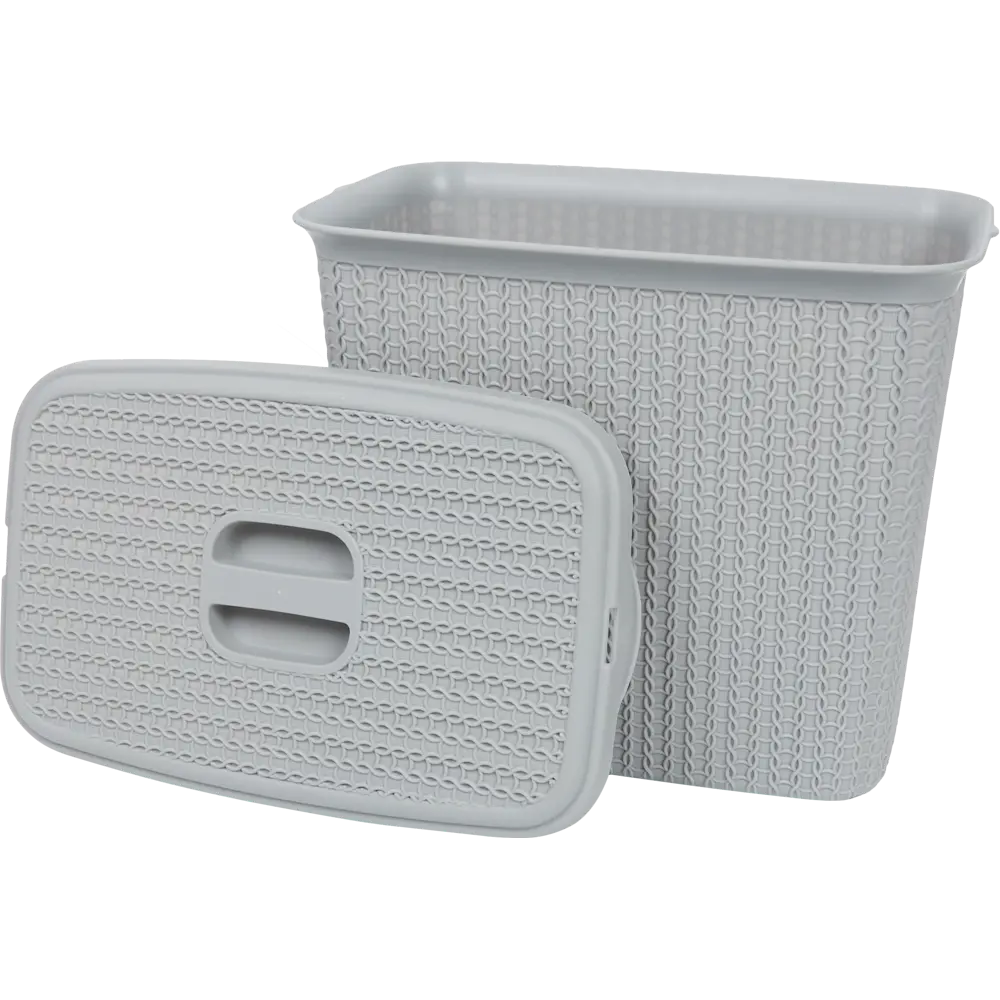 Корзина для белья Вязание 6 л цвет серый Santreyd STLM-2087648 - Вид №2