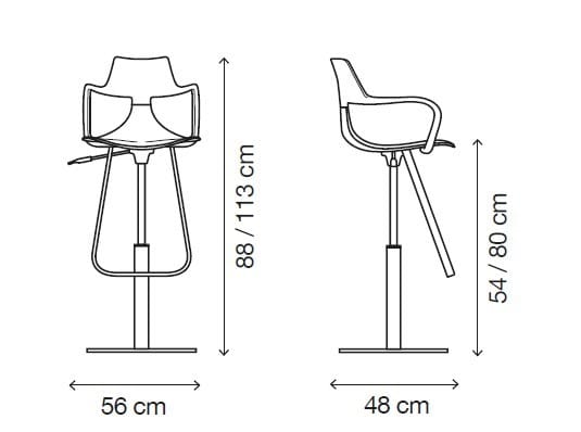 Высокий стул из полипропилена Fasem GREEN - RIVET SHARK ARCH-00123869 - Вид №8