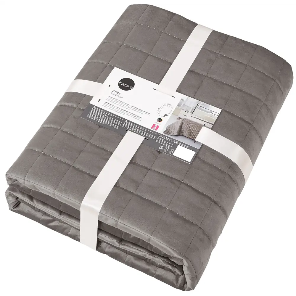 INSPIRE Etna — велюровое покрывало с геометрической стежкой 89334837 STLM-1458013 - Вид №2