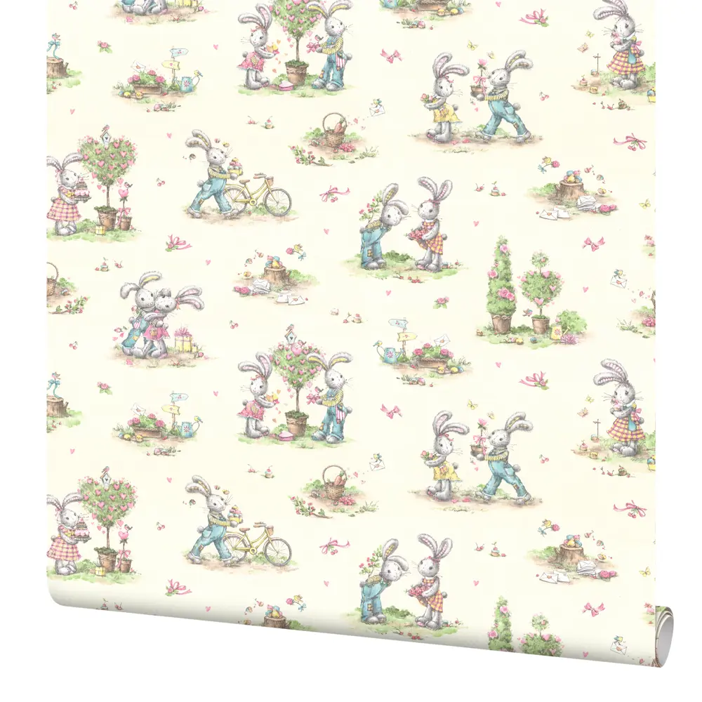 Обои флизелиновые Артекс Зайки бежевые 1.06 м 10490-02 STLM-2011117