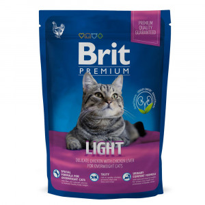 ПР0037859 Корм для кошек Premium Cat Light для склонных к излиш.весу, курица и печень сух. сух. 800г Brit
