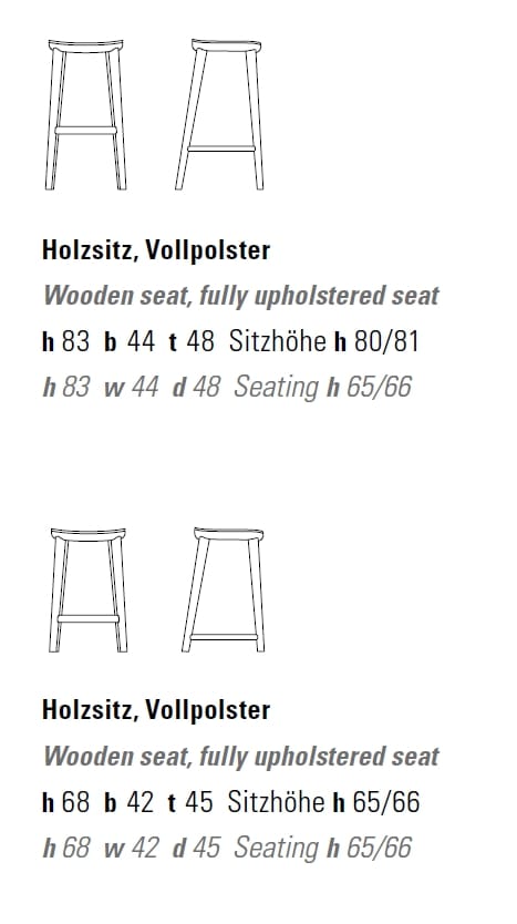 Высокий деревянный табурет с подставкой для ног ZEITRAUM Aeon ARCH-00030634 - Вид №5