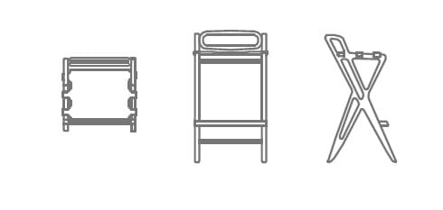 Высокий стул из массива дерева с подставкой для ног HOOKL und STOOL Triangle ARCH-00067487 - Вид №3