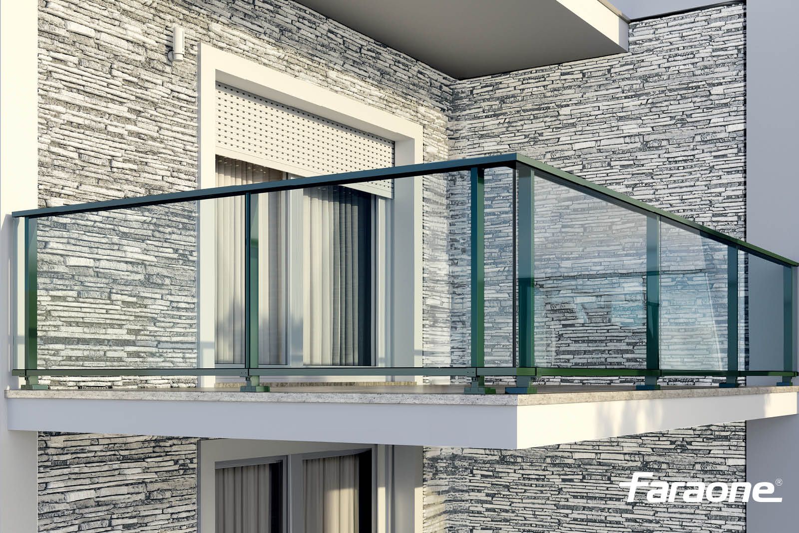 Перила из алюминия и стекла FARAONE Maior Evo ARCH-00105448 - Вид №7