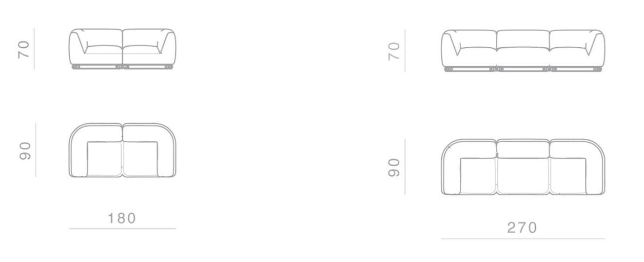 3-местный модульный тканевый диван GHIDINI1961 Leisure ARCH-00127787 - Вид №6