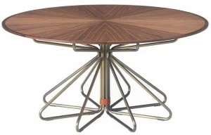 BassamFellows Круглый обеденный стол из стали и дерева Geometric Cb-464