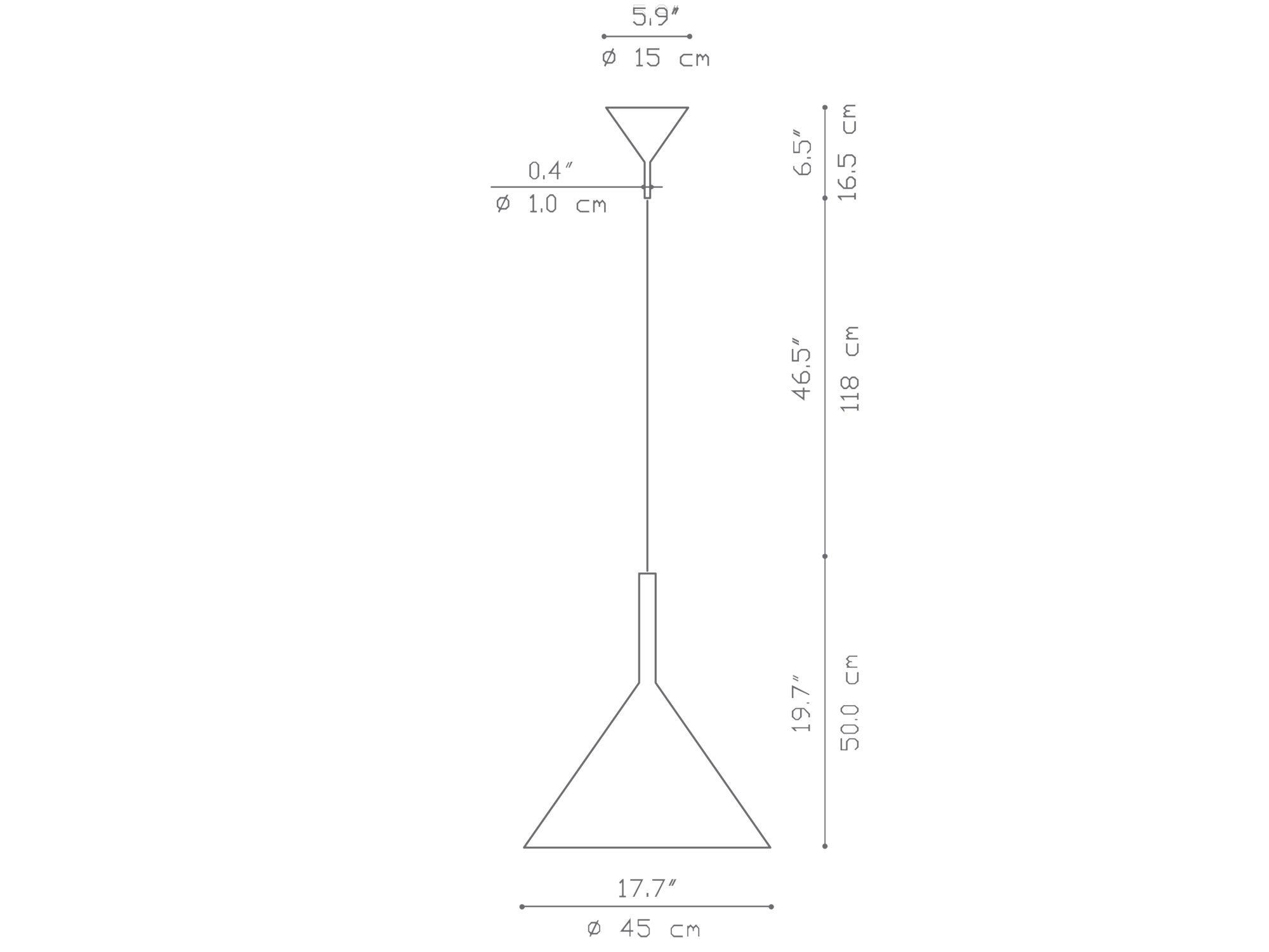 Металлический подвесной светильник Vertigo Bird воронка ARCH-00085477 - Вид №4