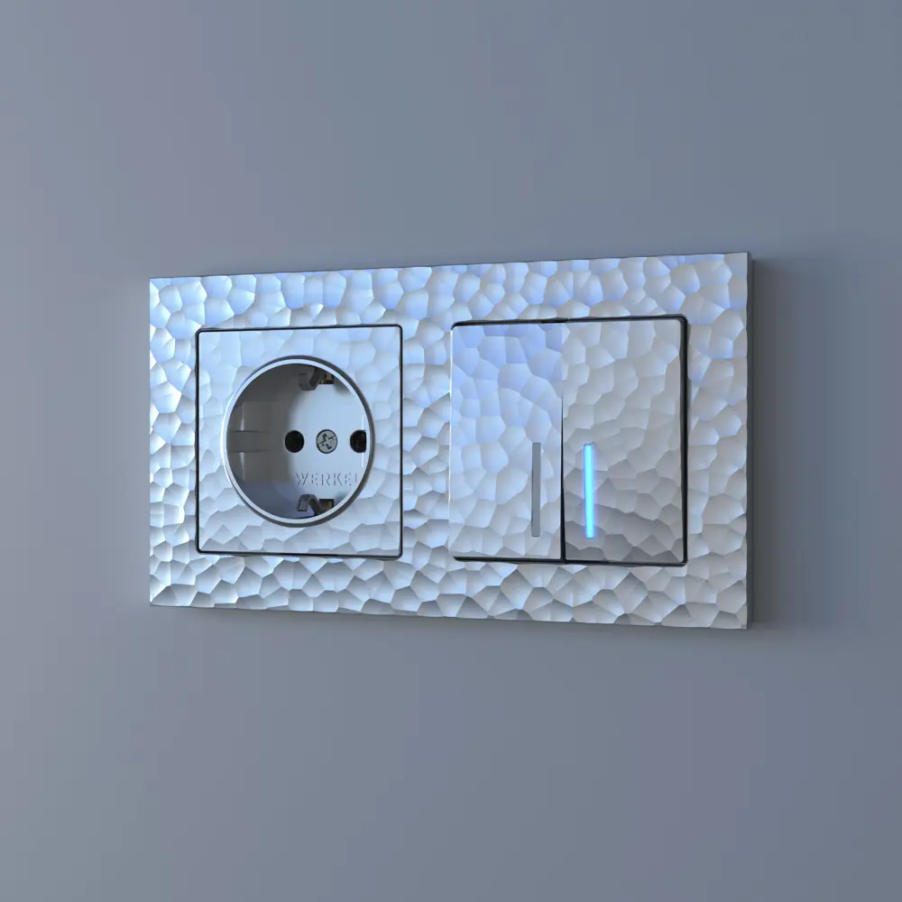 Розетка встраиваемая Werkel Hammer с заземлением со шторками цвет серебряный STLM-2153601 - Вид №4