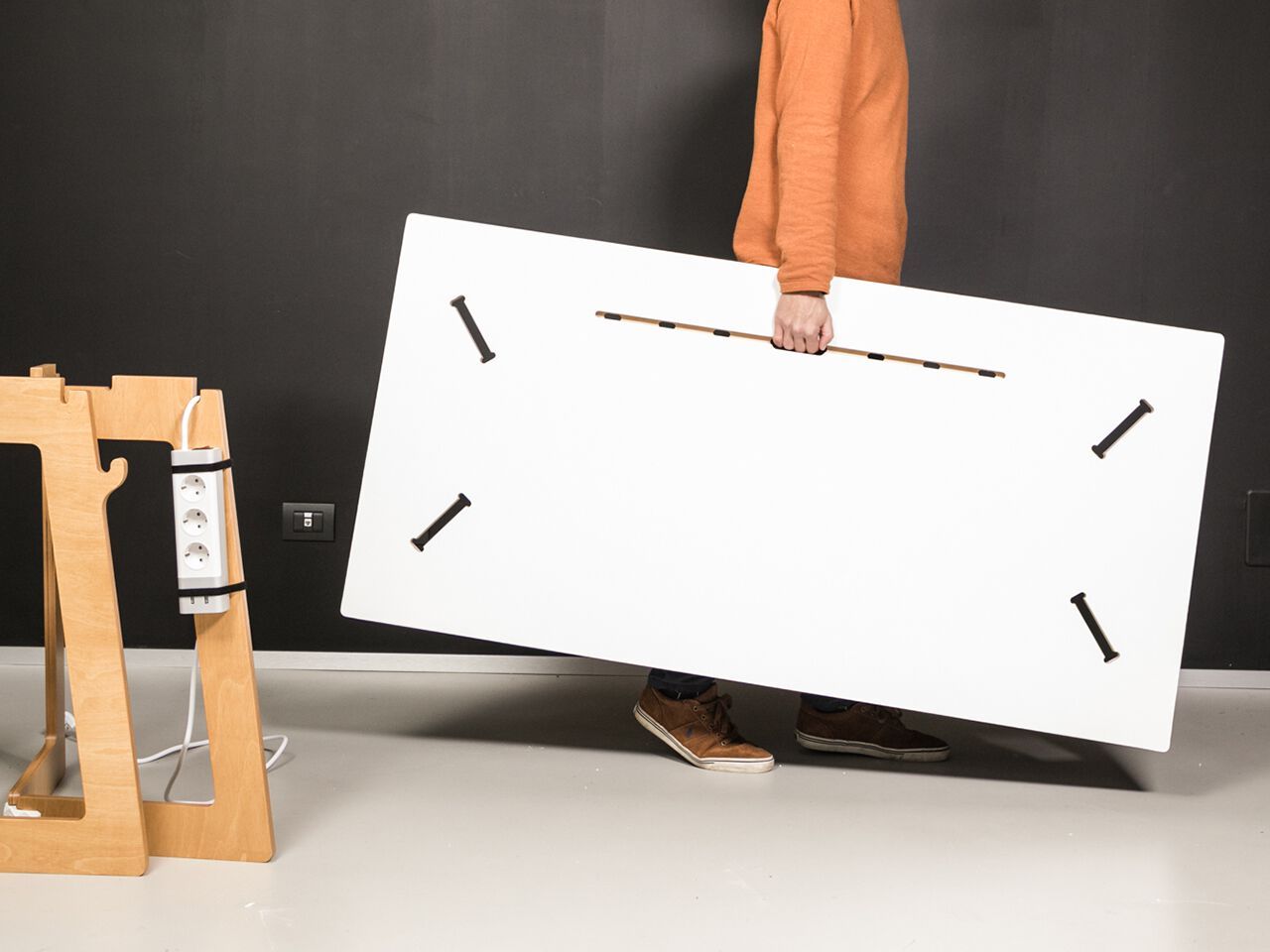 Прямоугольный рабочий стол с системой люверсов Esposit Karya ARCH-00006950 - Вид №1