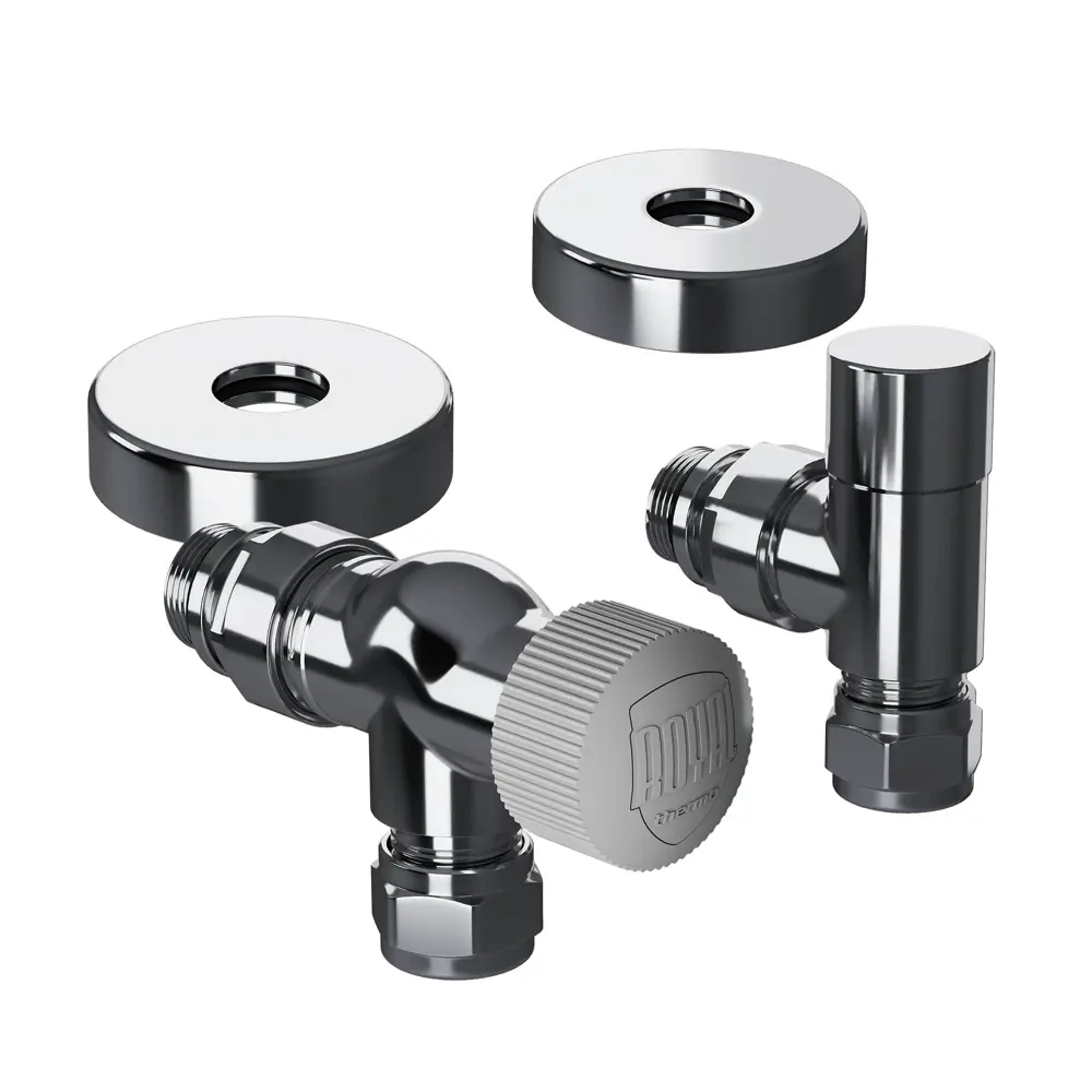 Термостатический комплект для радиатора осевой Royal Thermo Design Pro 1/2" латунь цвет хром STLM-2143778 - Вид №1