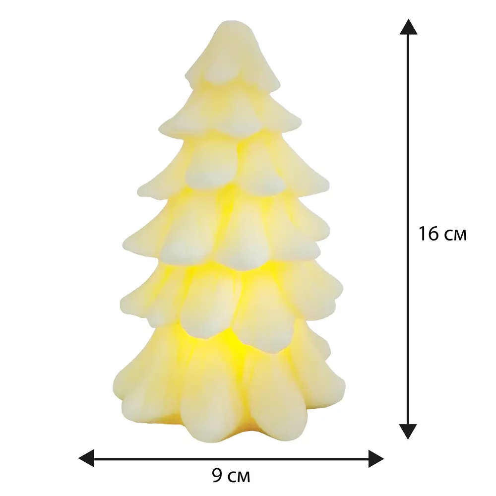 89378390 Свеча Снежная елка для дома 1 светодиод 18 см белый STLM-1389048 Santreyd  - Вид №2
