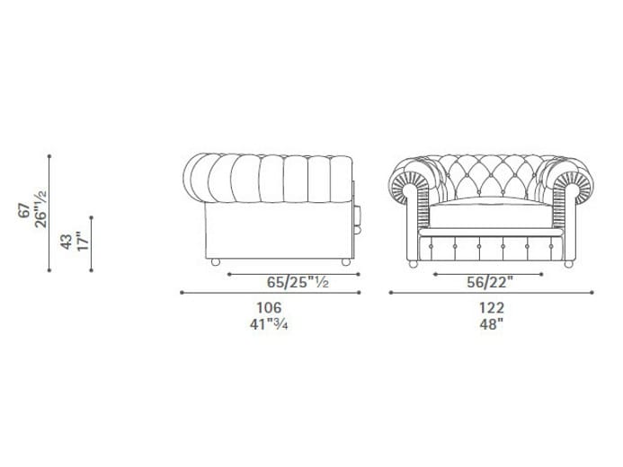 Кресло capitonné Poltrona Frau коллекция - диваны и кресла ARCH-00031884 - Вид №2