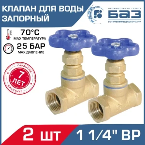 Клапан запорный Баз БАЗ.А50.32-2 1 1/4" внутренняя резьба 2 шт.