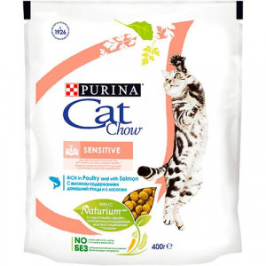 Т0036418 Корм для кошек с чувствительным пищеварением, домашняя птица, с лососем, сух. 400 г Cat Chow
