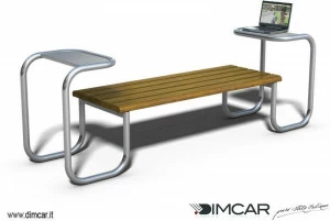DIMCAR Металлическая скамейка в современном стиле без спинки City 357