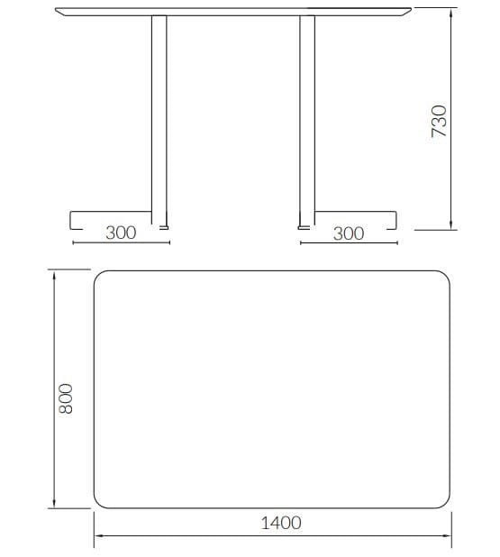 Прямоугольный стол со стальным основанием ALMA DESIGN ARCH-00037596 - Вид №3