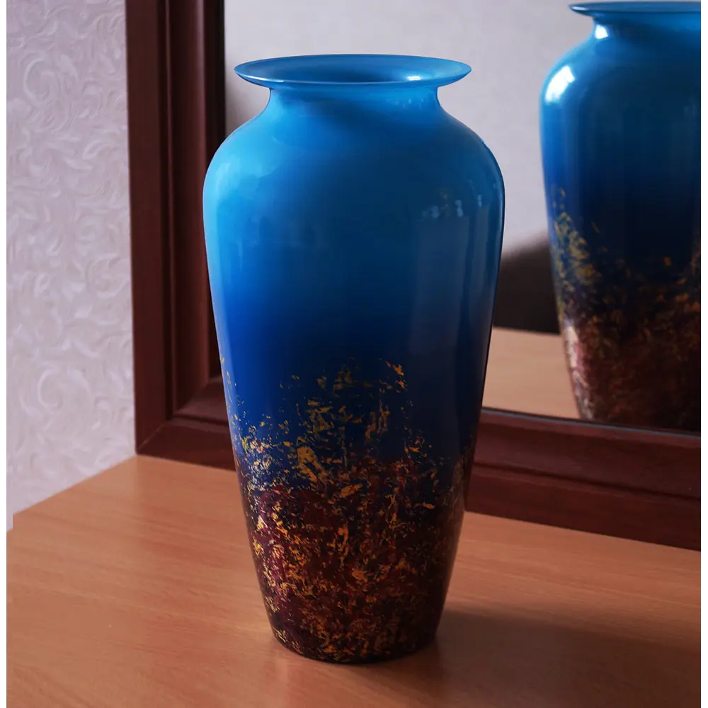 Ваза Мальвина стекло цвет бирюза 29 см EVIS STLM-2094739 - Вид №1