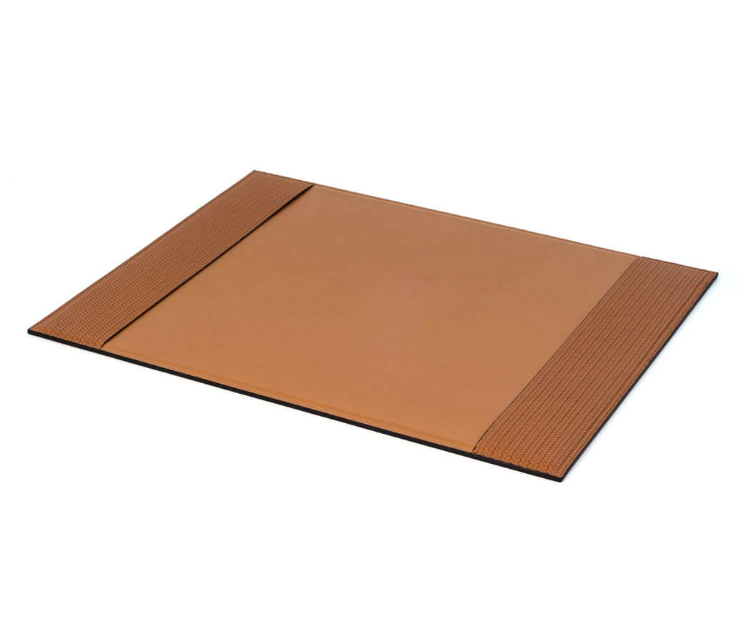 Настольный коврик с боковыми лентами - 56X42,5 см / тканая кожа_coffee