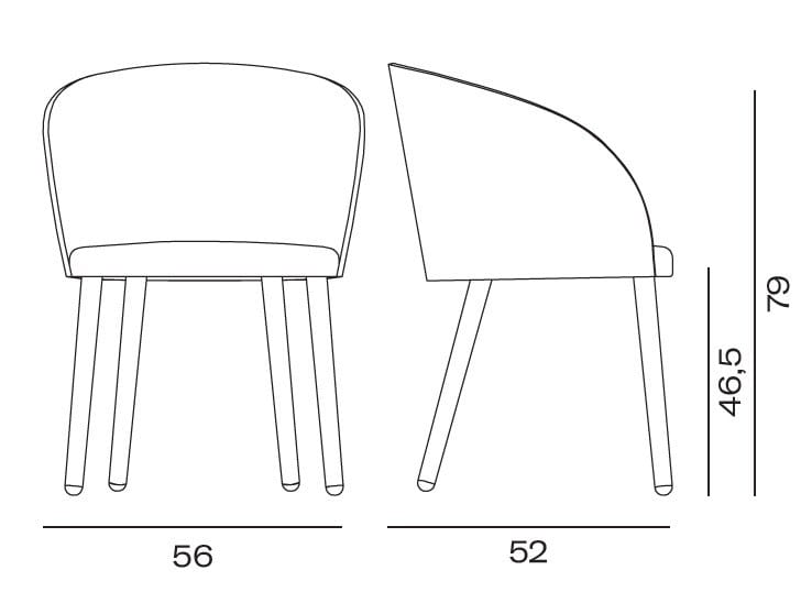 Бархатный стул с металлическими подлокотниками и ножками Vergés Cistell Original ARCH-00067698 - Вид №2