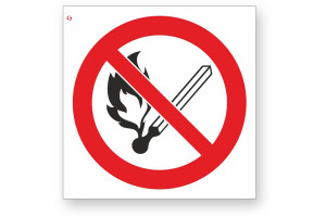 17265408 Знак "Запрещается пользоваться открытым огнем и курить" Р02, 200x200 мм, 00-00023652 Стандарт Знак