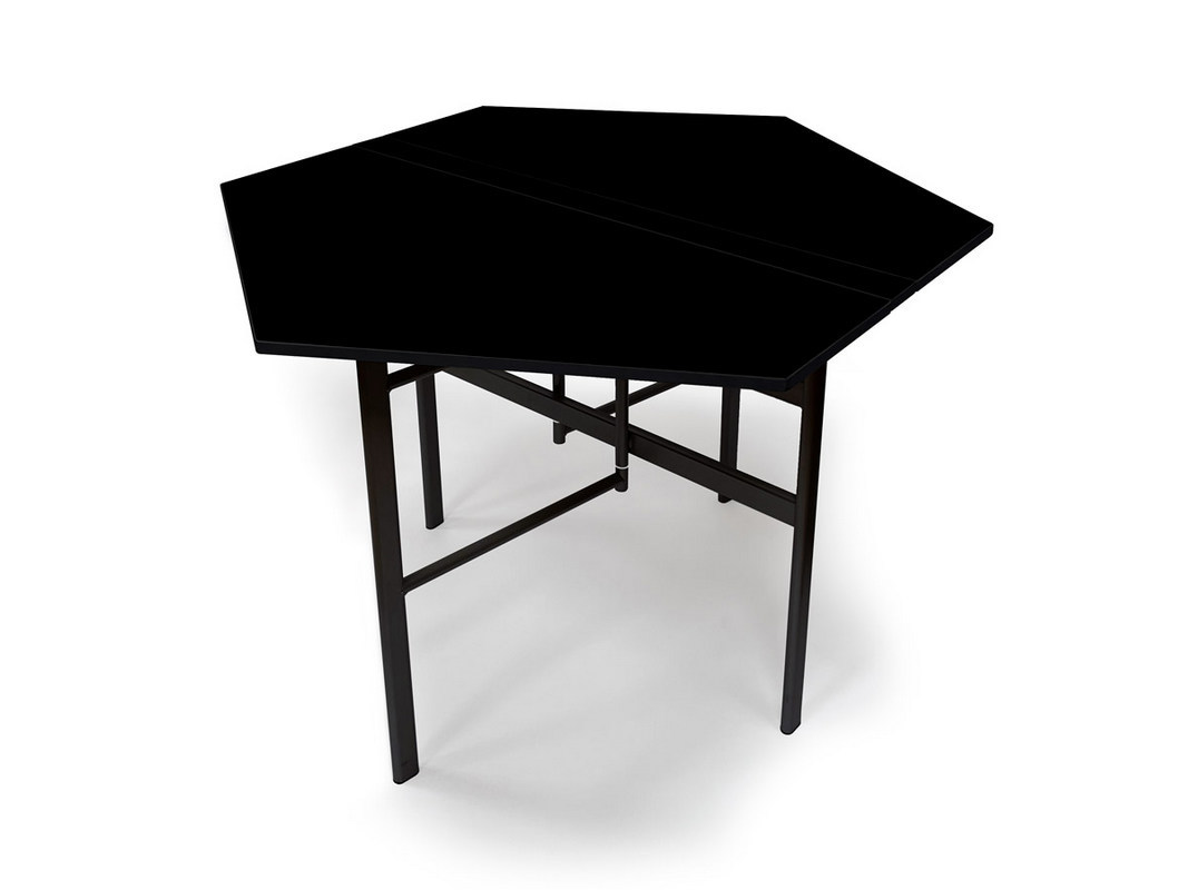 90557352 Кухонный стол Эрли овал 115x100 см ЛДСП цвет черный STLM-0280763 СТОЛМЕТ