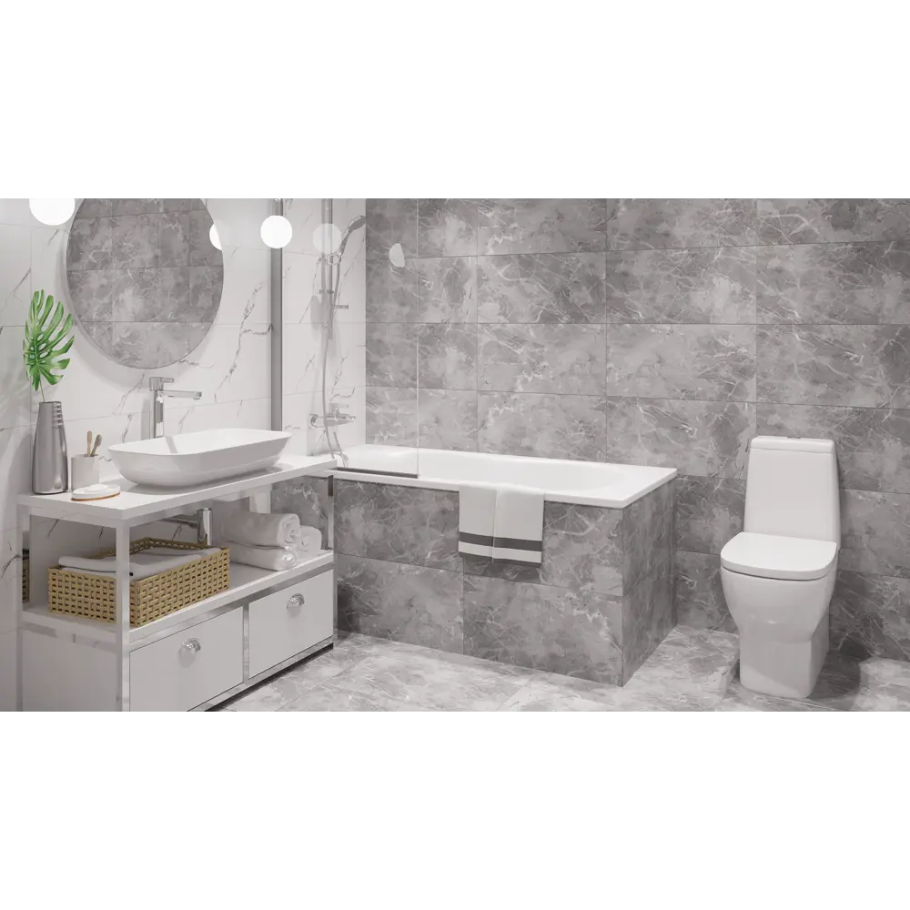 Керамогранит Grasaro Softmarble 30x60 см 1.08 м² лаппатированный цвет серый STLM-2068708 - Вид №4