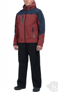 63043 Куртка "Каскад" ткань  бордово - темно-синяя Softshell  Зимняя спецодежда  размер 56-58 (XXXL)