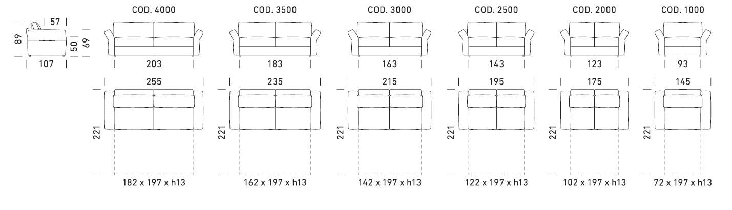 Двуспальный диван-кровать из ткани Dienne Salotti Views ARCH-00136441 - Вид №4