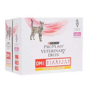 ПР0033173*4 Корм для кошек Veterinary Diets DM St/Ox при сахарном диабете, курица пауч 85г (упаковка - 4 шт) Pro Plan