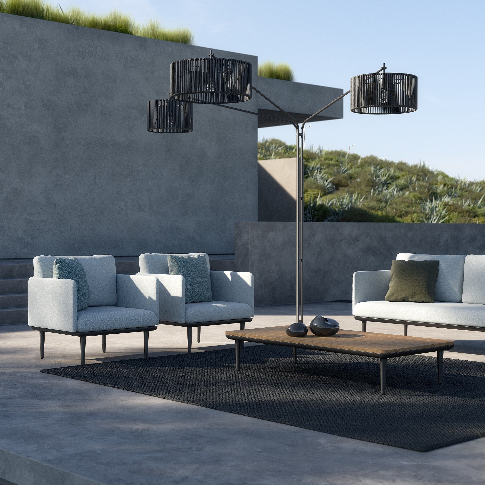 3-местный тканевый садовый диван Royal Botania Styletto Lounge ARCH-00020630