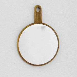 Зеркало настенное деревянное с ручкой Bosco BONESSI ДИЗАЙНЕРСКИЕ 193858 Бежевый