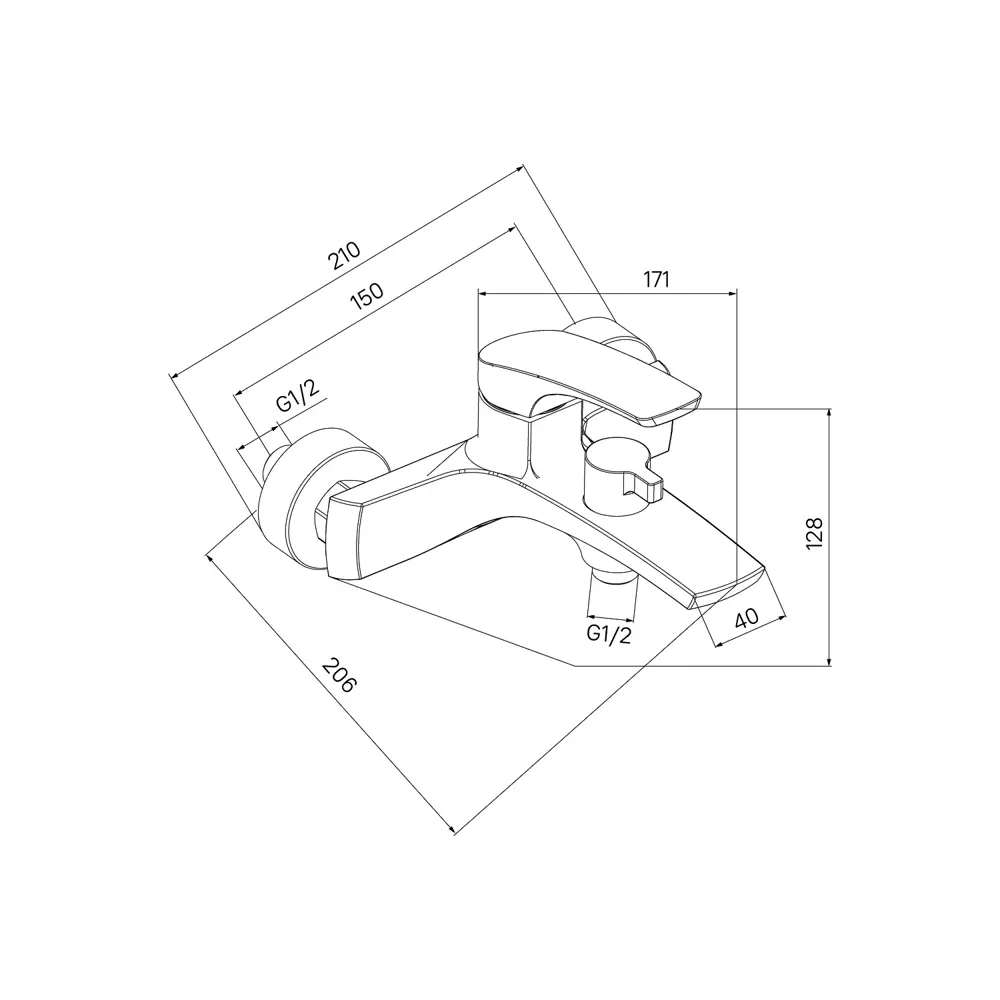 Смеситель для ванны Iddis LAHMG00i02 однорычажный с лейкой и шлангом цвет золото Lahta STLM-2082215 - Вид №5
