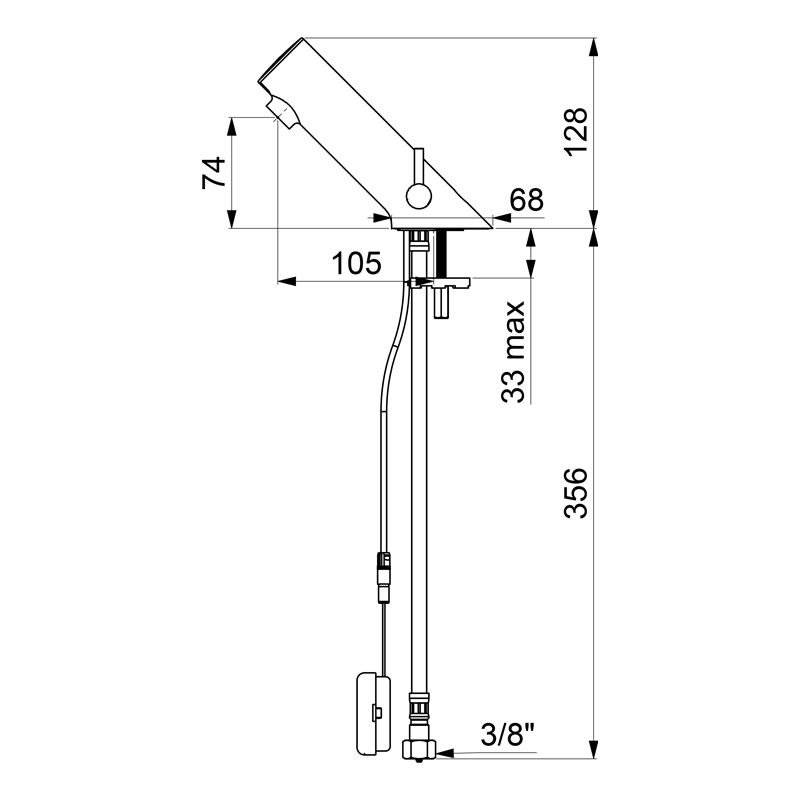 499106 Сенсорный смеситель для раковины TEMPOMATIC MIX 5 DELABIE  - Вид №1