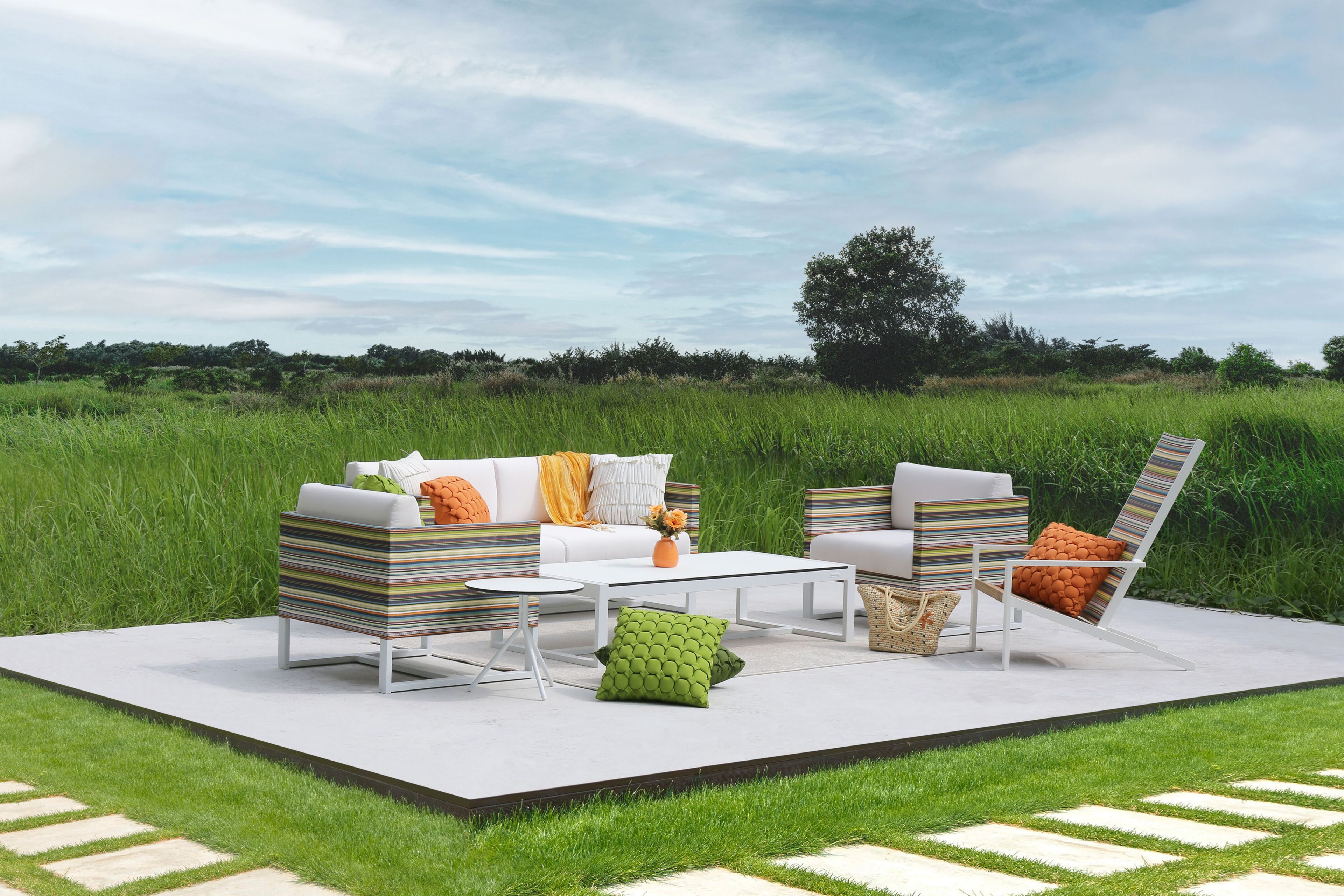 2-местный тканевый садовый диван MAMAGREEN Stripe ARCH-00052306 - Вид №2