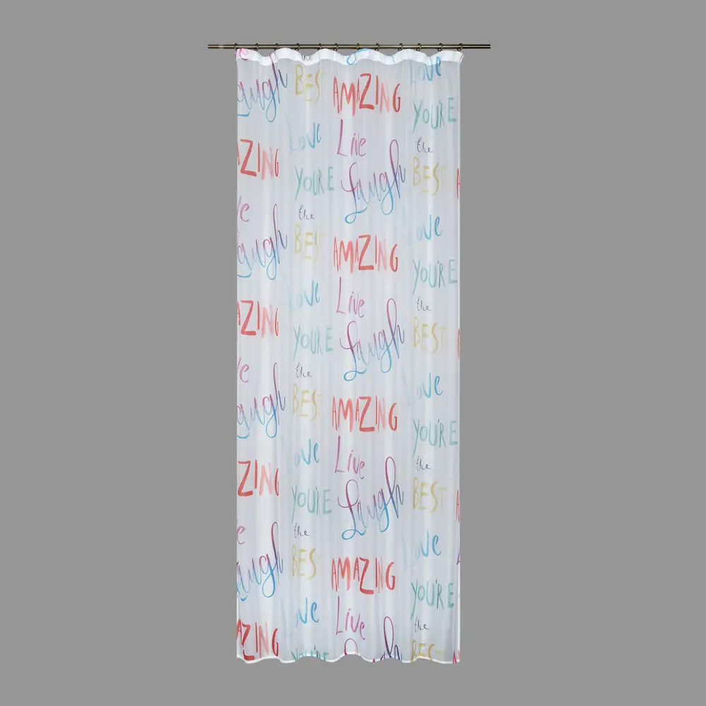 Тюль на ленте Скрипт 145x260 см детский цвет белый SEASONS STLM-2098081 - Вид №1