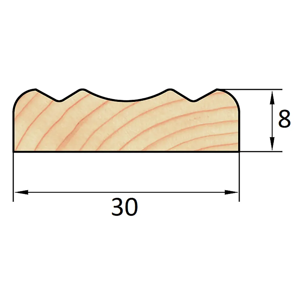 АРЕЛАН Фигурная деревянная раскладка для декора интерьера 8x30x2200 мм 81960888 STLM-0015460 - Вид №3