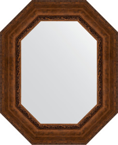 BY 7266 Зеркало в багетной раме - состаренная бронза с орнаментом 120 mm EVOFORM Octagon