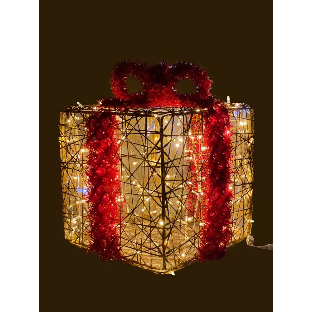 Электрическая светящиеся фигура Подарок 200 LED 80x80x80 см теплый белый свет 86164007 STLM-2129871 AJURIO  - Вид №8