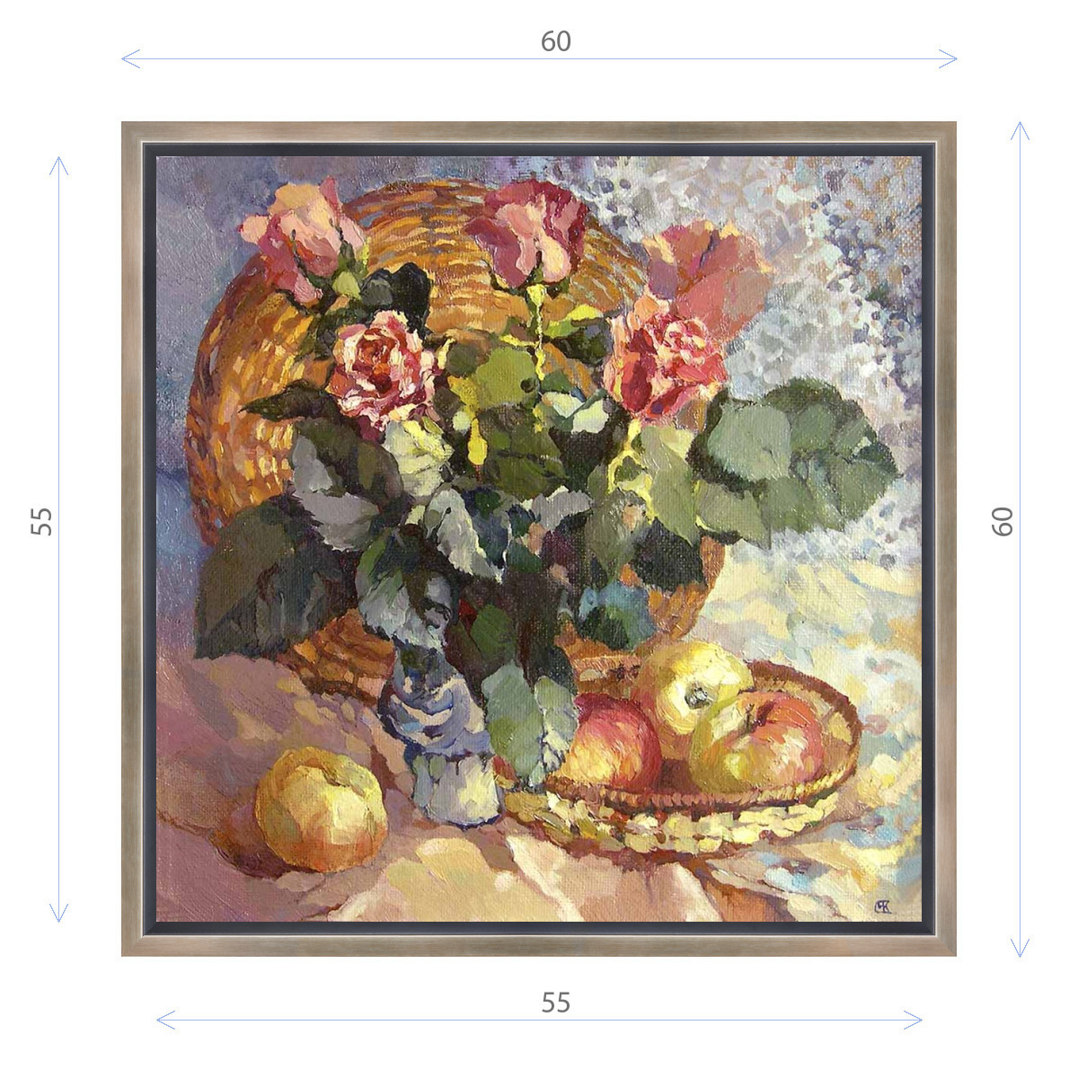 91039701 Картина в раме "Ксения Черномор. Розы и яблоки" 60x60 см STLM-0453563 ДЕКОР ДЕПО